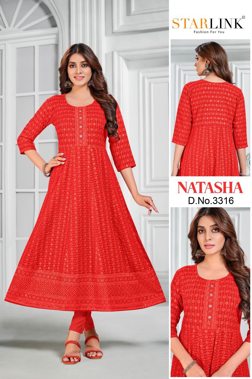 Starlink Natasha Festive Wear Wholesale Anarkali Kurtis Catalog
